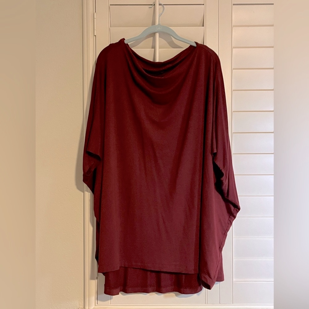 NWT - bryn Walker Maroon Oversized Tunic with Cowl Neckline
